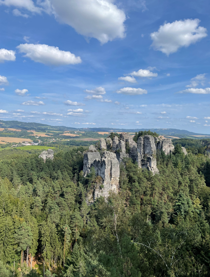 Czechia forest with rock spires