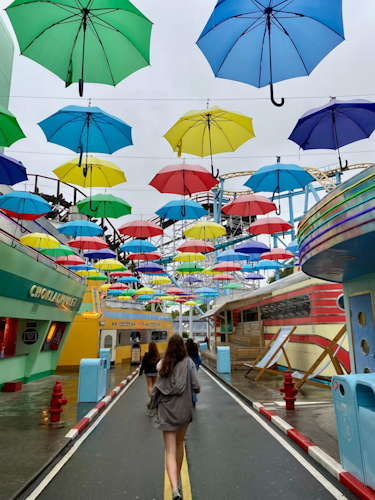 Colourful umbrellas in the Gr�na Lund theme park