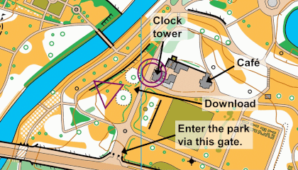 Map extract showing the 
locations of the Start and Finish.