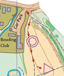 Map showing the locations of the Start and Finish.