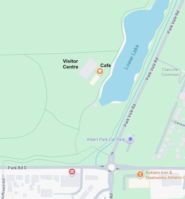 Map showing the Albert Park Visitor Centre and cafe.